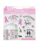 Breast Cancer Awareness Tech Stickers Pack (Set of 25) - Glitter - £7.78 GBP