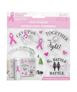 Breast Cancer Awareness Tech Stickers Pack (Set of 25) - Glitter - $9.89