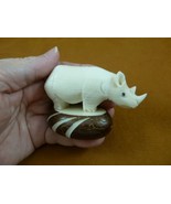 (TNE-RHI-174C) RHINO Rhinoceros TAGUA NUT Figurine carving Vegetable lov... - €24,35 EUR