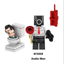  Skibidi Toilet Hot Cartoon Anime Figure Audio Man Mini Building Block A... - $6.77 CAD