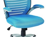 Blue Office Star Managers Chair With Fixed Arms And Silver Accents, Brea... - $124.96