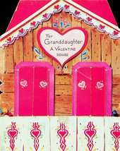 Norcross Valentine Card - Wood Cottage with Poodles - Vintage - $13.09