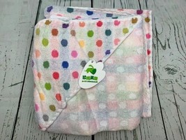 Polka Dots Baby Muslin Bath Towel Cotton Hooded Towels 30x 30in Ultra Ab... - $24.22