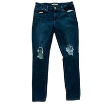 Levi&#39;s 711 Skinny Distressed Denim Blue Jeans Womens Size 31x30 Dark Wash - $23.00