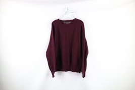 J Crew Mens Size Medium Blank Lambswool Knit Crewneck Sweater Maroon - £29.57 GBP