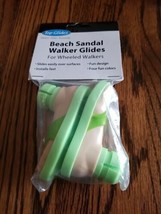 New Beach Sandal Walker Ski Glides For 1&quot; Walker Tubes 1 Pair Lime Green... - $11.83