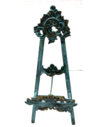 Vintage Victorian Picture Easel Green Antiqued Brass Plate Holder - $20.35 CAD