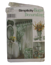 Simplicity 7183 Home Decorating Curtains Sink Hamper Wastebasket Covers Plus - £6.31 GBP