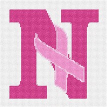 Pepita Needlepoint kit: Letter N Hope Ribbon, 7&quot; x 7&quot; - $50.00+