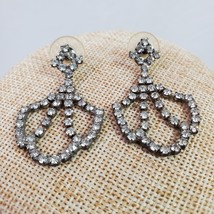 Vintage Classy Party Bling Earrings 1.5 Inch Push Dangle Drop - $18.00