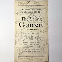 1952 Butler PA Junior High School Spring Concert Program Choir Signatures - £20.00 GBP