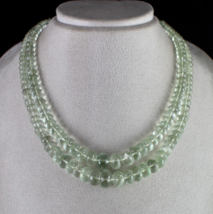 Natural Green Amethyst Beaded Faceted Round 2 L 563 Ct Gemstone Fashion ... - $653.15 CAD