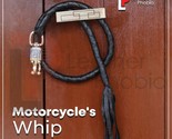 Biker Whip Motorcycle Get Back 36&quot; Leather Whip for Handlebar Black Unis... - £16.53 GBP