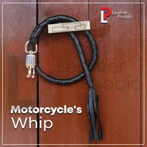 Biker Whip Motorcycle Get Back 36&quot; Leather Whip for Handlebar Black Unis... - £16.54 GBP