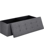 Songmics 43 Inches Folding Storage Ottoman Bench, Storage, Dark Gray Uls... - €62,08 EUR