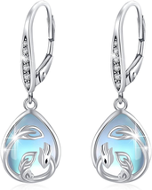 Moonstone Earring 925 Sterling Silver Phoenix/Heart/Hedgehog Earring Moonstone D - $83.90