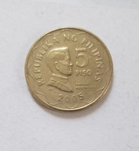 2005 Philippines Republic 1&quot; Nickel Brass Coin - £3.16 GBP