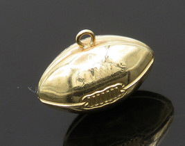 14K GOLD - Vintage Shiny Hollow Football Sports Motif Drop Pendant - GP015 - £164.54 GBP