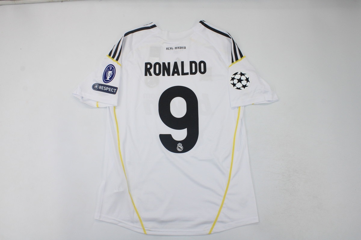real madrid jersey 2009 2010 shirt cristiano ronaldo home short sleeve ucl style