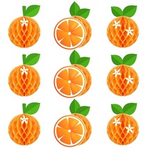 9 Pcs Orange Honeycomb Balls Orange Birthday Party Supplies Favors Cactus Strawb - £20.77 GBP