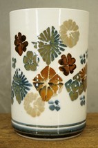 Vintage Bill Nagengast Apple Lane Art Pottery 9&quot; Tall UTENSIL CROCK Leaf... - £35.43 GBP