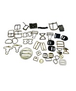  Belt Buckles Scarf Slides Vintage Lot of 39 Metal Plastic Cloth - $27.71