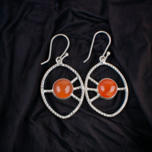 Carnelian Gemstone 925 Silver Earring Handmade Jewelry Earring For gift 2.00&quot; - £8.96 GBP