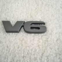 One Matte Black V6 Emblem 3 1/4&quot; X 1&quot; Metal Alloy Construction USA SELLER - £11.21 GBP