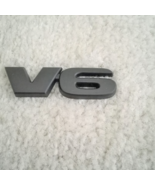 One Matte Black V6 Emblem 3 1/4&quot; X 1&quot; Metal Alloy Construction USA SELLER - $14.45
