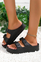 Black Double-buckle EVA Slippers - $221.37 MXN