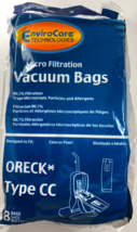 Envirocare Technologies Pack of 8 Oreck Type CC Micro Filtration Vacuum Bags - £15.81 GBP