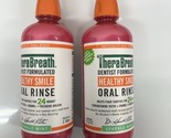 Lot 2 TheraBreath Dentist Formulated 24 Hour Oral Rinse Sparkle Mint,33.... - $33.03