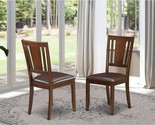 Faux Leather Seat And Mahogany Solid Wood Frame Dining Room Chair Set Fr... - $173.96