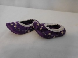 American Girl Paisley Print PJs Dance Satin Slippers Only Purple Sequins 18&quot; - £10.30 GBP