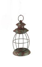 Scratch & Dent Rustic Distressed Metal Vintage Lantern Candle Sconce, Red - $29.69