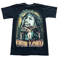 Vintage Aztlan Chicano Our Lord Jesus T-Shirt Size Small 90s Double-Sided - $23.19