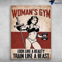 Womans Gym Gym Poster Look Like A Beauty Train Like A Beast Gym Room - $15.99