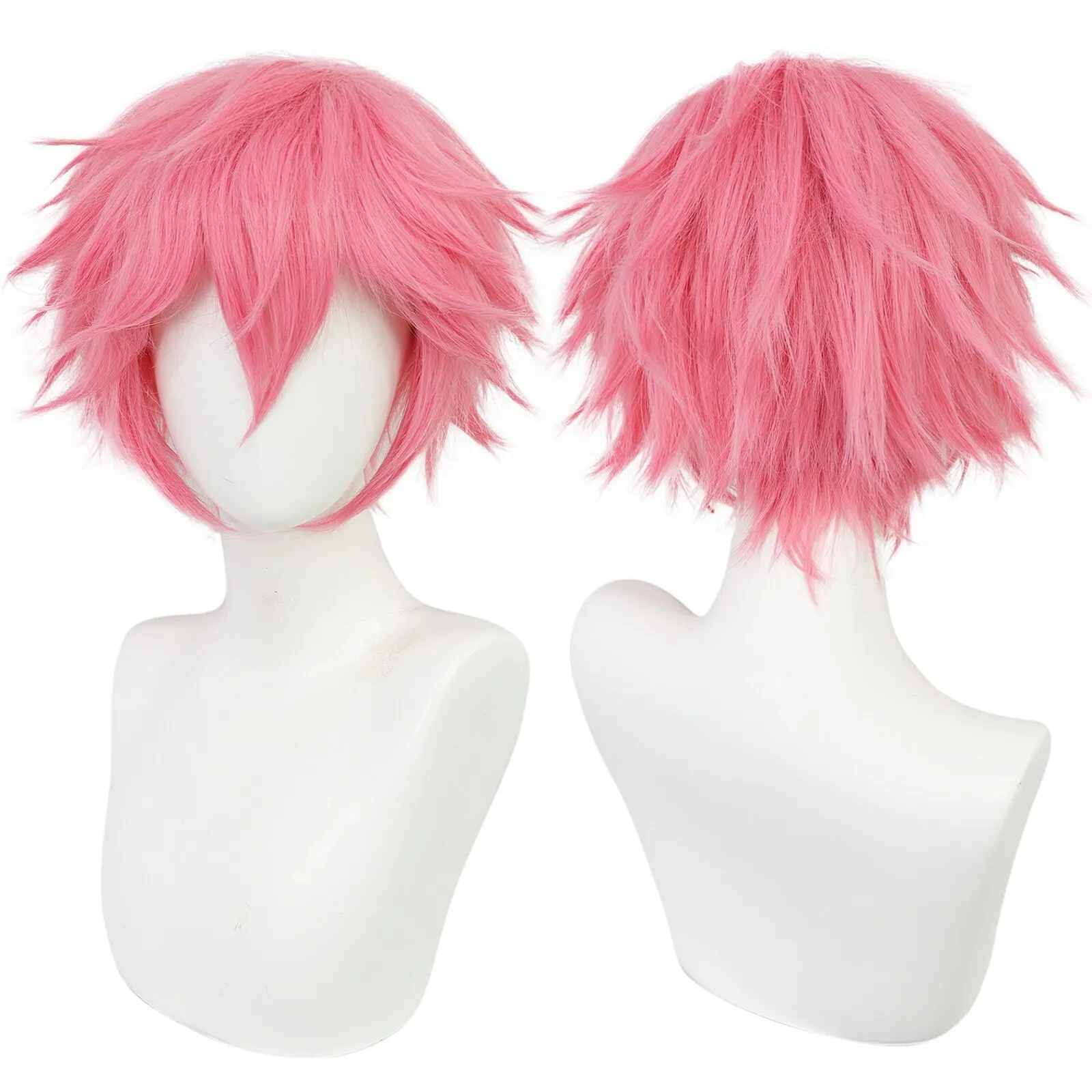 Universal Short Cosplay Wig Silver Red Pink Blonde Grass Green Black Straight - £13.70 GBP+