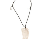 REGINA DABDAB Womens Selenite Stone Necklace Signs &amp; Symbols Silver Size OS - £192.97 GBP