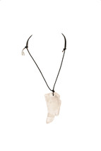 REGINA DABDAB Womens Selenite Stone Necklace Signs &amp; Symbols Silver Size OS - £192.18 GBP