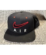 Nike Air Snapback Hat Black Red Swoosh Tribal Brim Y2K Style Just Do It Tag - $123.43 CAD