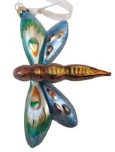 Multicolor Glass Dragonfly Christmas Tree Ornament - £15.74 GBP