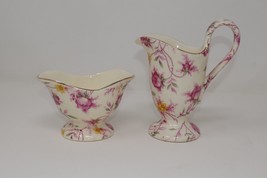 Erphila Rosalie Cheery Chintz Porcelain Creamer &amp; Open Sugar Bowl Set - £21.42 GBP