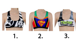  Woman sport top with Superman Danger sign Activewear Aerobic and yoga - $30.99