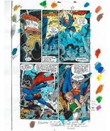 Original 1999 Superman Adventures 36 color guide art page:DC Comics Colo... - $61.81