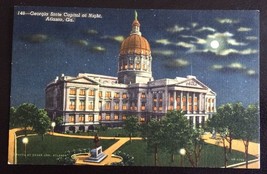 Vtg Georgia State Capitol Post Card Linen Curteich C T Art Colortone Unposted - £3.16 GBP