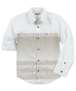 Calvin Klein Big Kid Boys Logo Shirt,White,Large - £24.80 GBP
