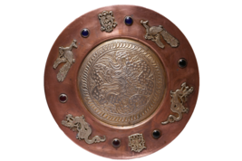 Super Rare Dragon Gem ornamentation Oriental Decorative Hanging Tray 15&quot; - $4,691.25 MXN