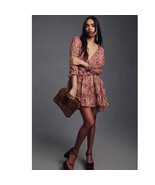 New Anthropologie x Misa V-Neck Floral Mini Dress $435 MEDIUM Light Red - $203.77 CAD
