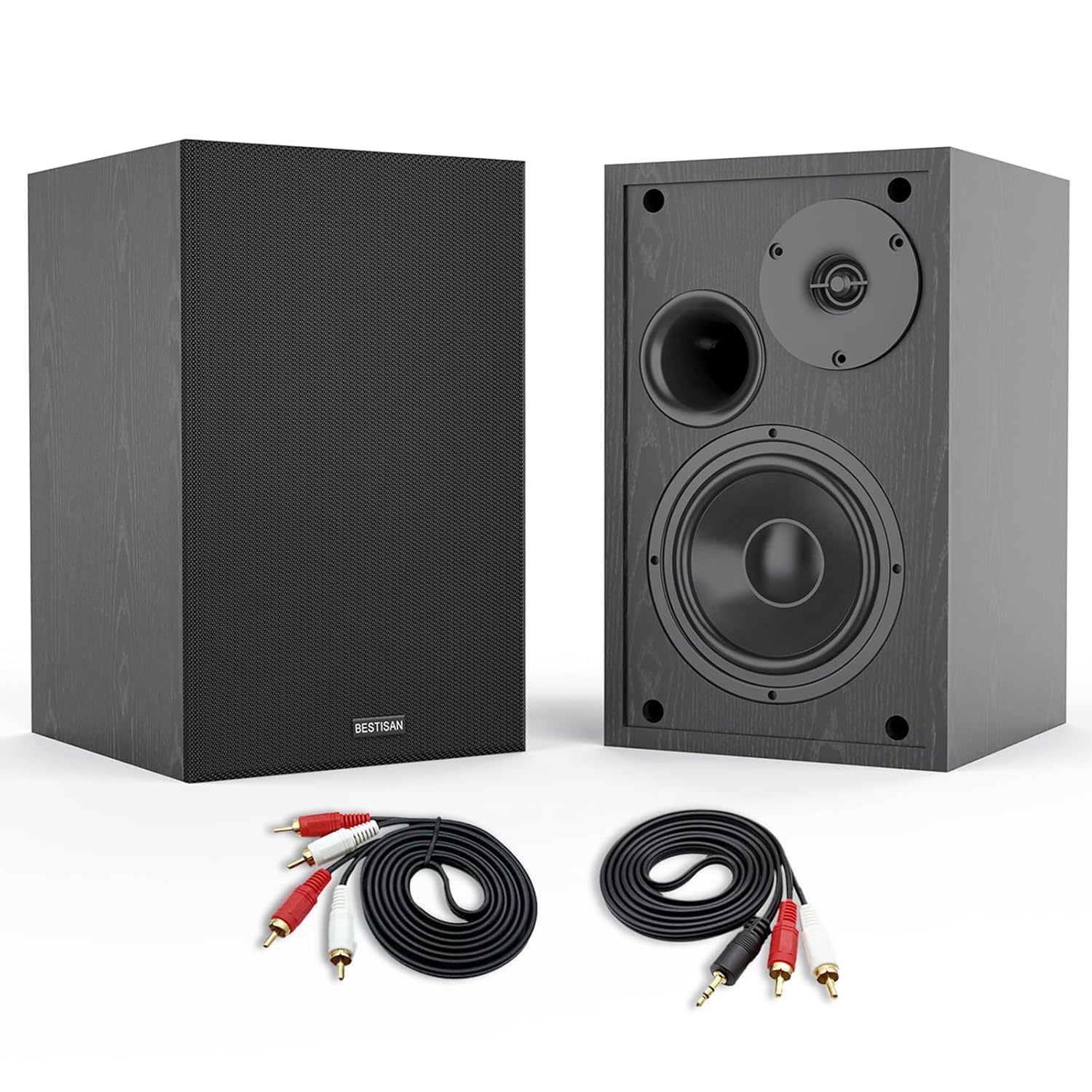 4 Inch Powered Bookshelf Speakers With Deep Bass, Bluetooth 5.0 Studio Monitor S